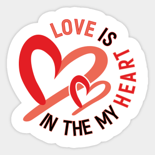 Two Hearts with Loving Words Sticker